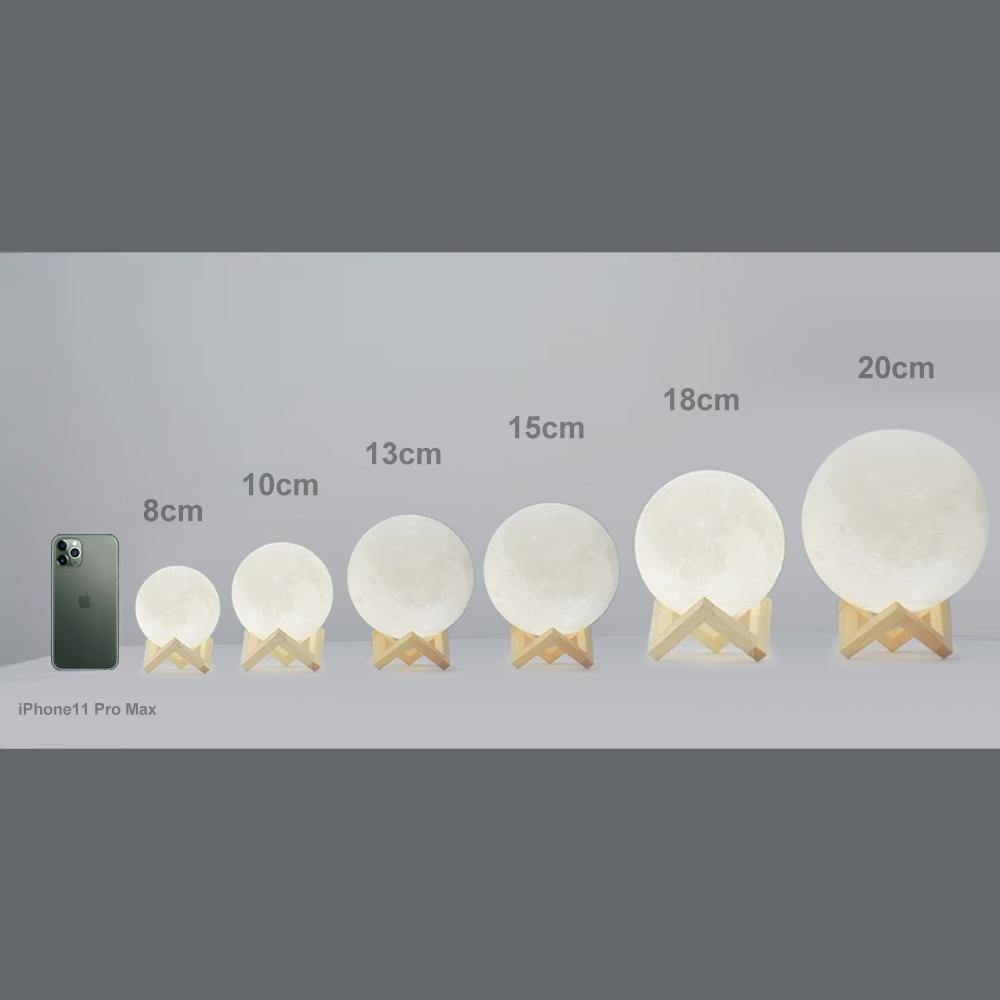 Photo Moon Lamp, Custom 3D Photo Light,  Lamp Moon - Touch Two Colors 10cm-20cm Available - soufeelau