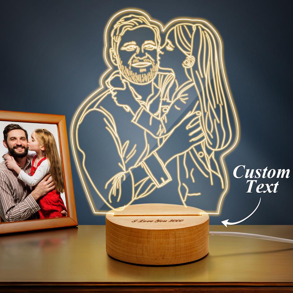 Custom 3D Photo Lamp Led for Bedroom Personalized Night Light Gift for Father I Love You 3000 - soufeelau