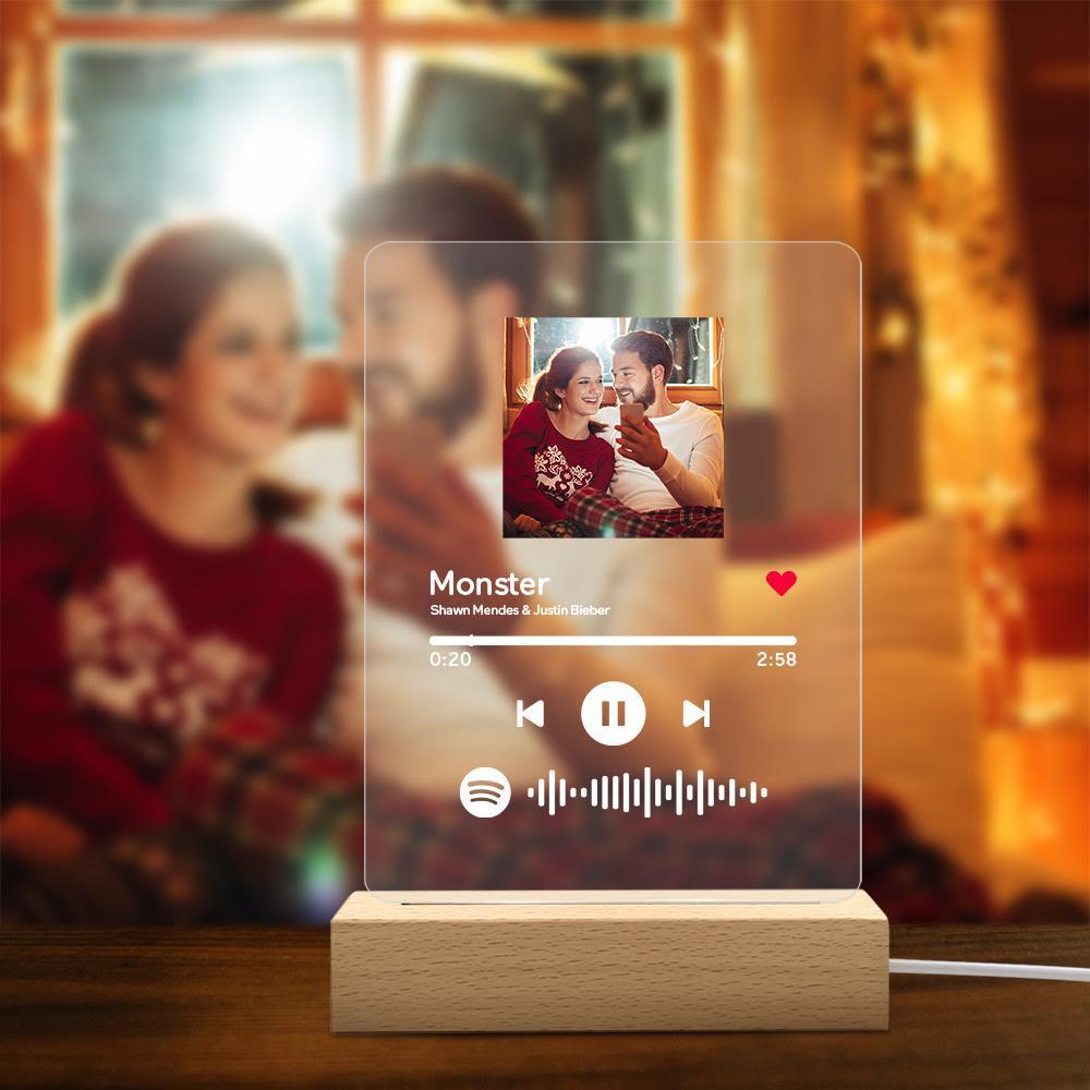 Custom Spotify Glass Music Plaque Night Light Spotify Code Lamp-Christmas Gifts