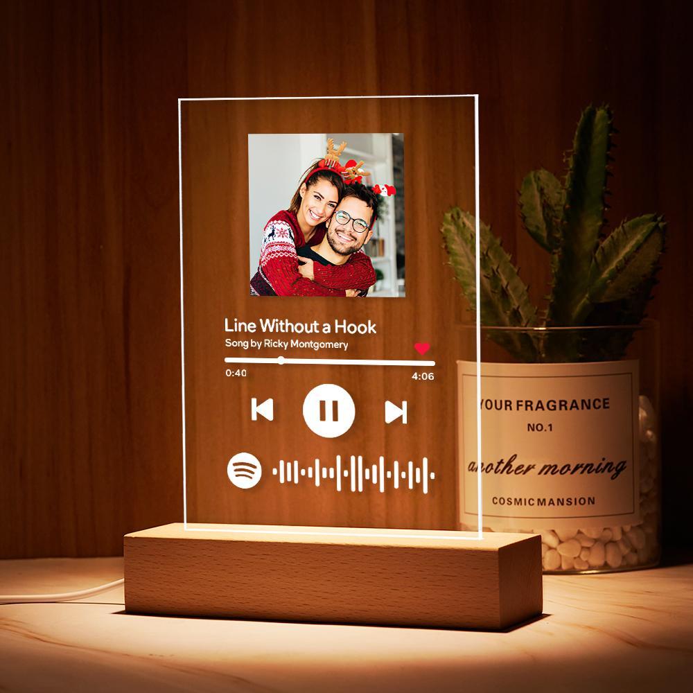 Custom Spotify Glass Music Plaque Night Light Spotify Code Lamp Christmas Gift - soufeelau