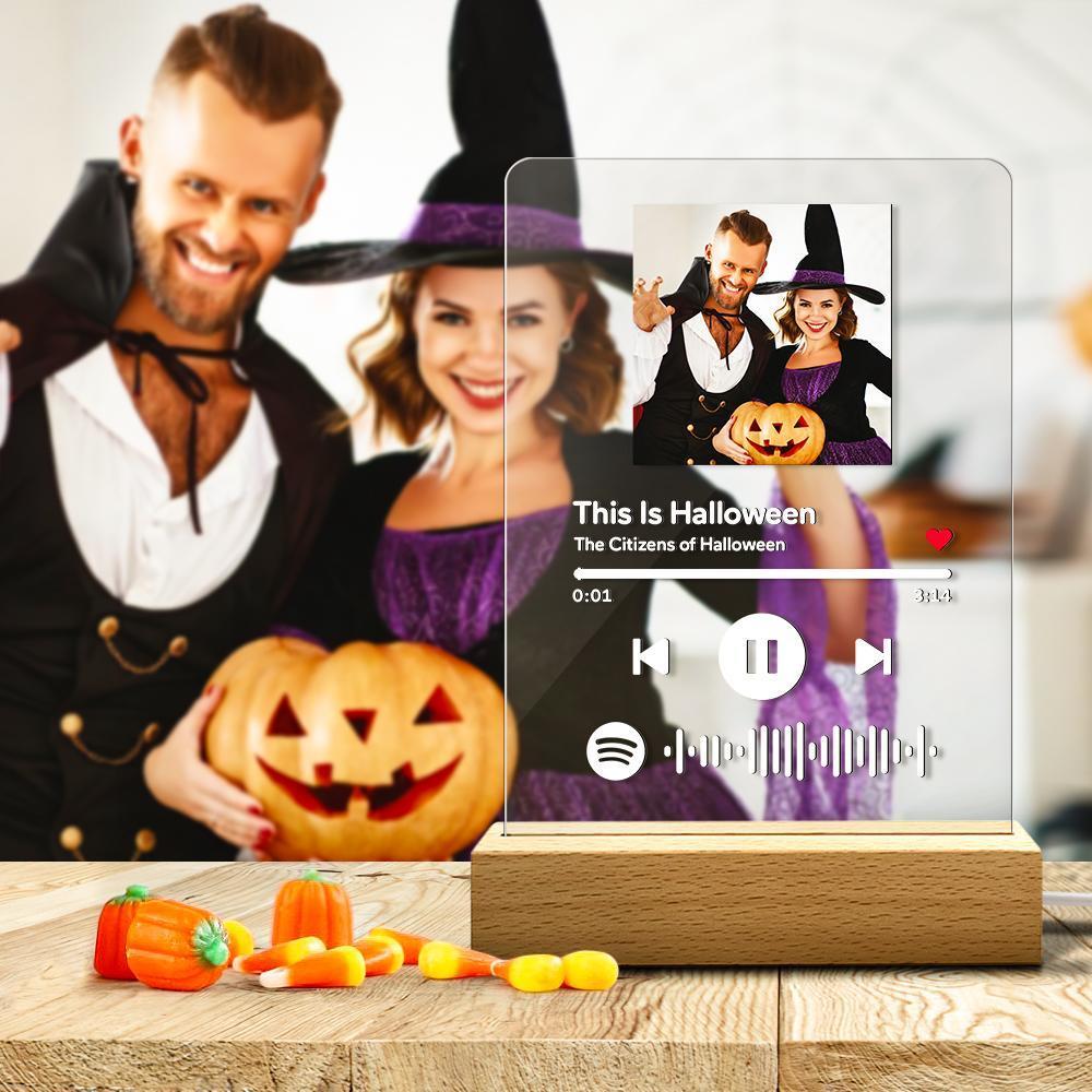 Scannable Halloween Spotify Code Frame Acrylic Music Plaque Night Light Best Halloween Gifts For Her