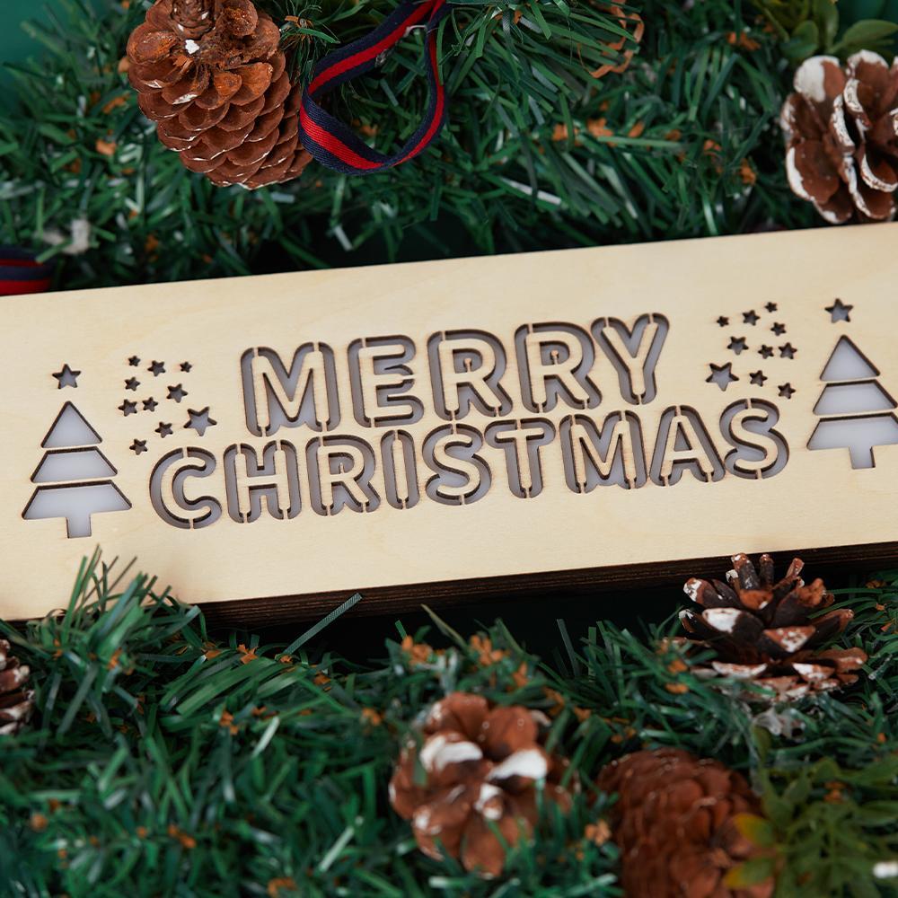 Custom Engraved Christmas Tree With a Variety of Lights Switch for Children Christmas Gifts