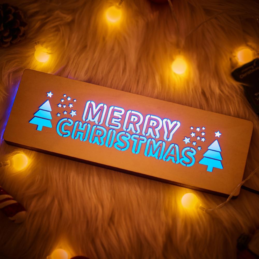 Custom Engraved Christmas Tree With a Variety of Lights Switch for Children Christmas Gifts