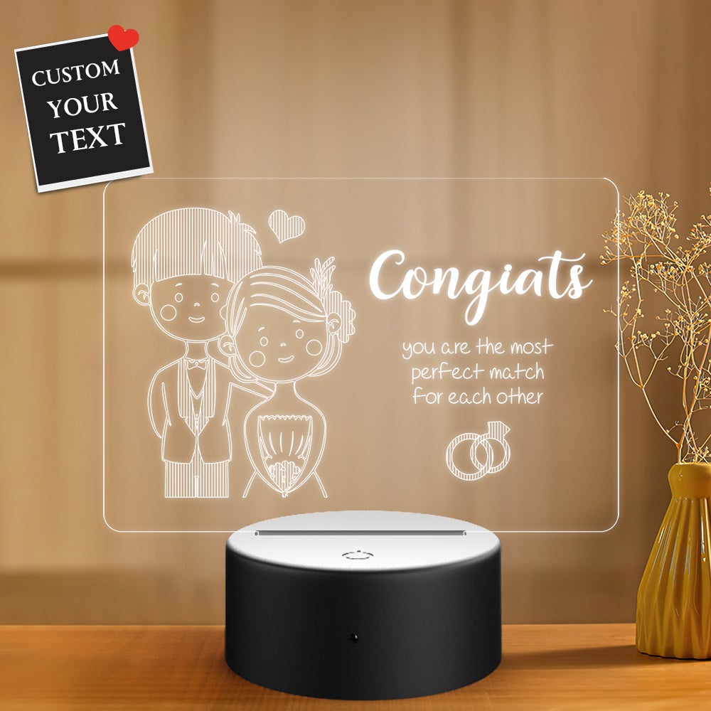 Personalized Gifts 3D Illusion Couple Custom Name Night Light - soufeelau