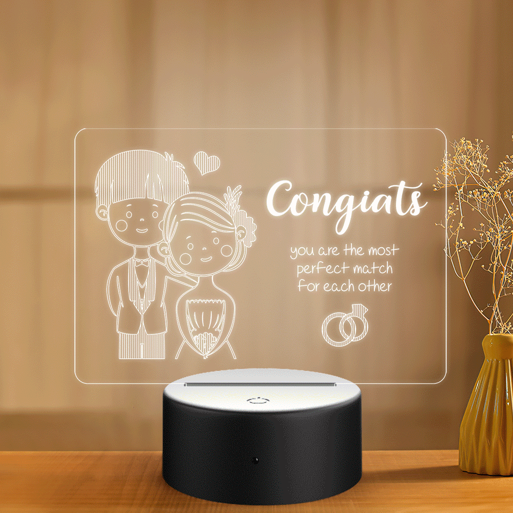 Personalized Gifts 3D Illusion Couple Custom Name Night Light - soufeelau