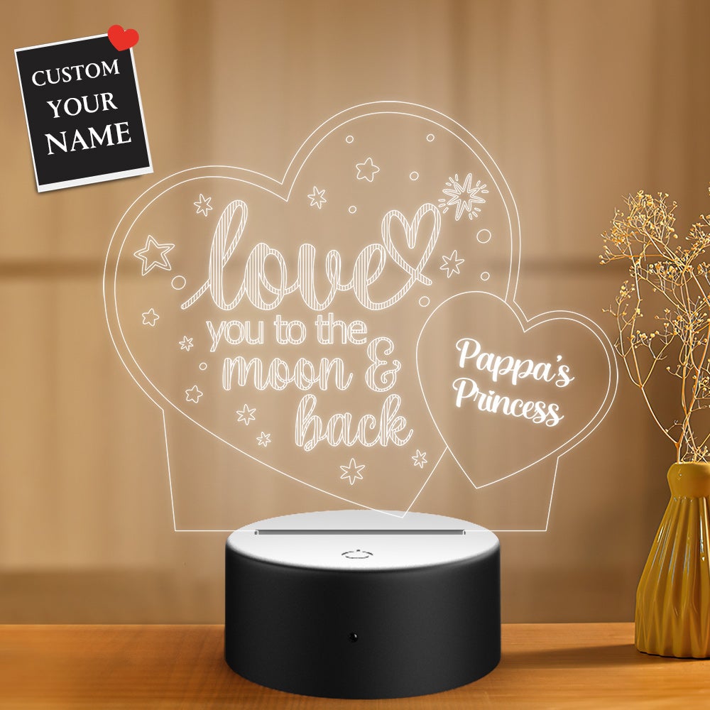 Personalized Gifts Loving Heart 3D Illusion Custom Name Night Light - soufeelau