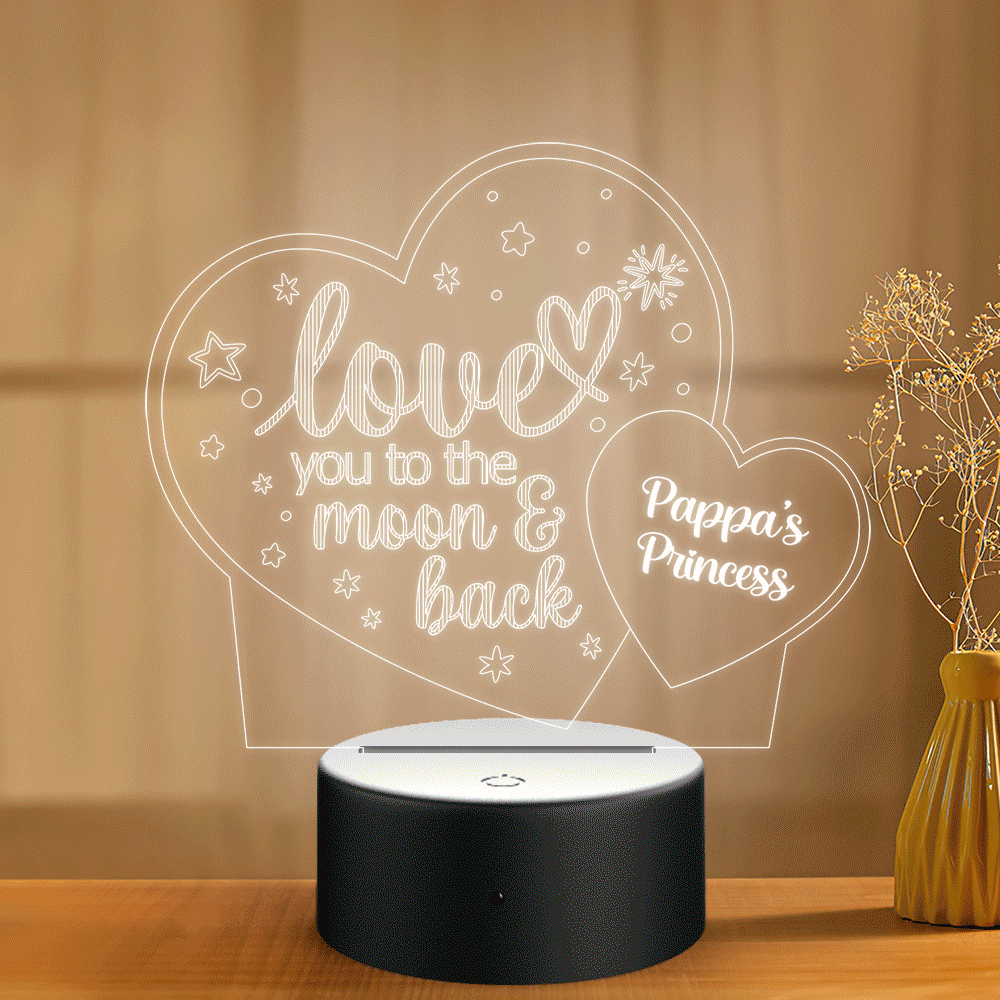 Personalized Gifts Loving Heart 3D Illusion Custom Name Night Light - soufeelau