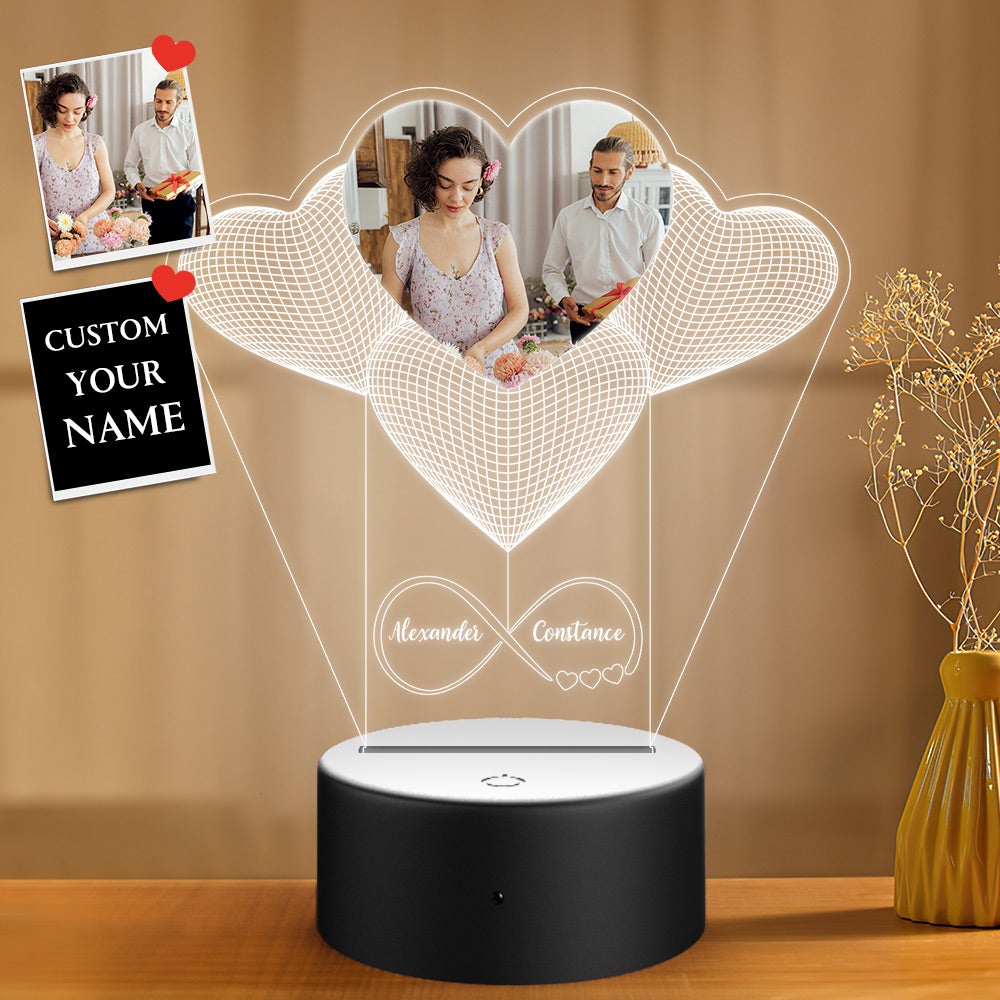 Personalized Gifts 3D Illusion Heart-shape Custom Night Light - soufeelau