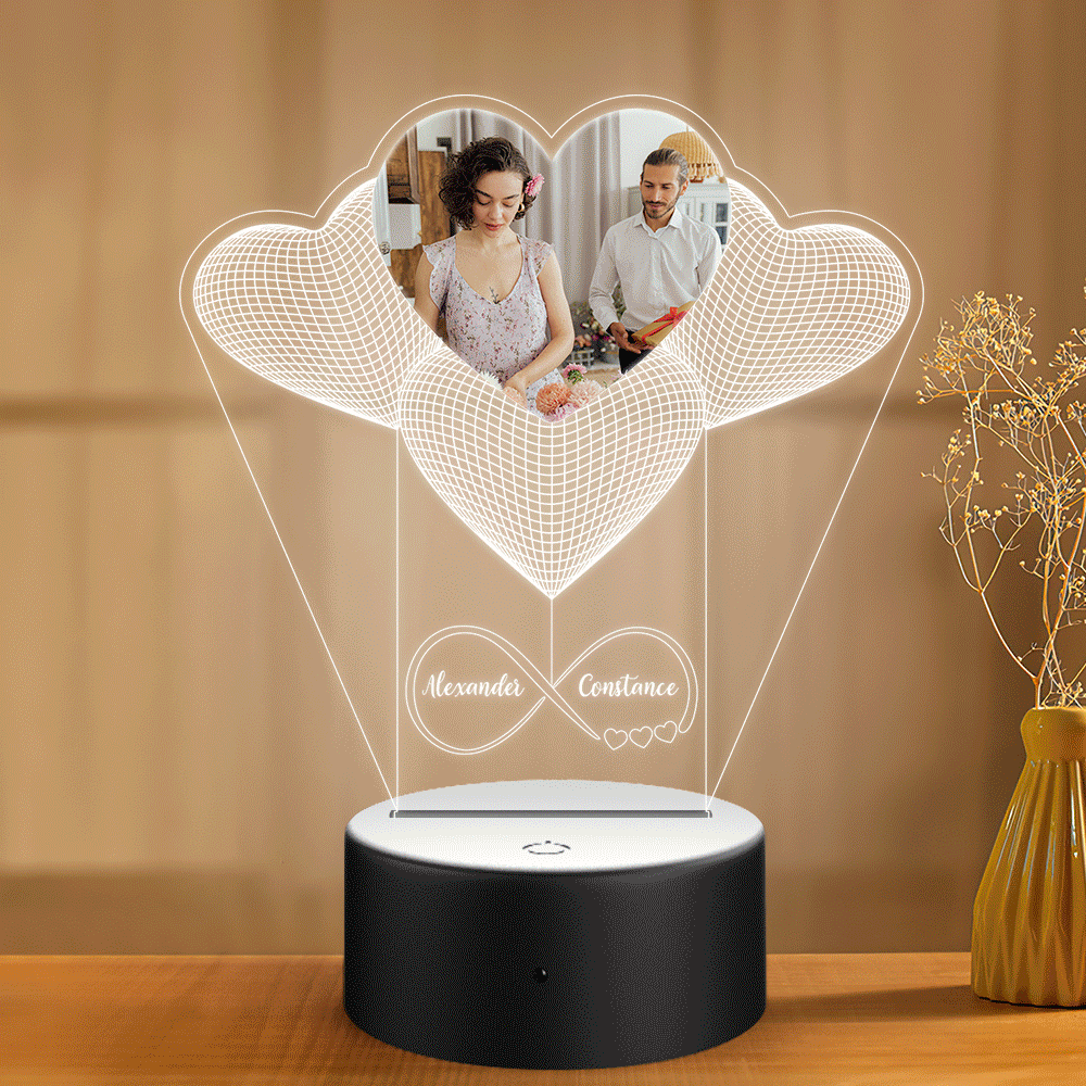 Personalized Gifts 3D Illusion Heart-shape Custom Night Light - soufeelau