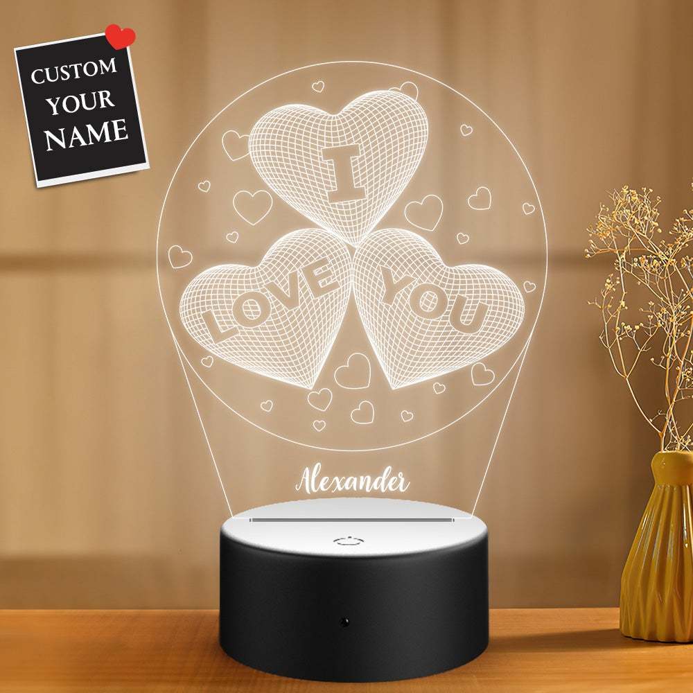Personalized Acrylic Plaque Night Light with Heart-shape Gift for Boyfriend Girfriend Valentine's Day - soufeelau