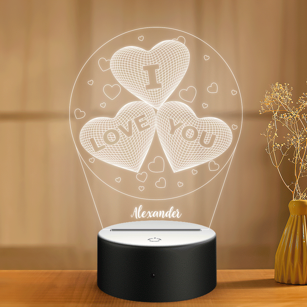 Personalized Acrylic Plaque Night Light with Heart-shape Gift for Boyfriend Girfriend Valentine's Day - soufeelau