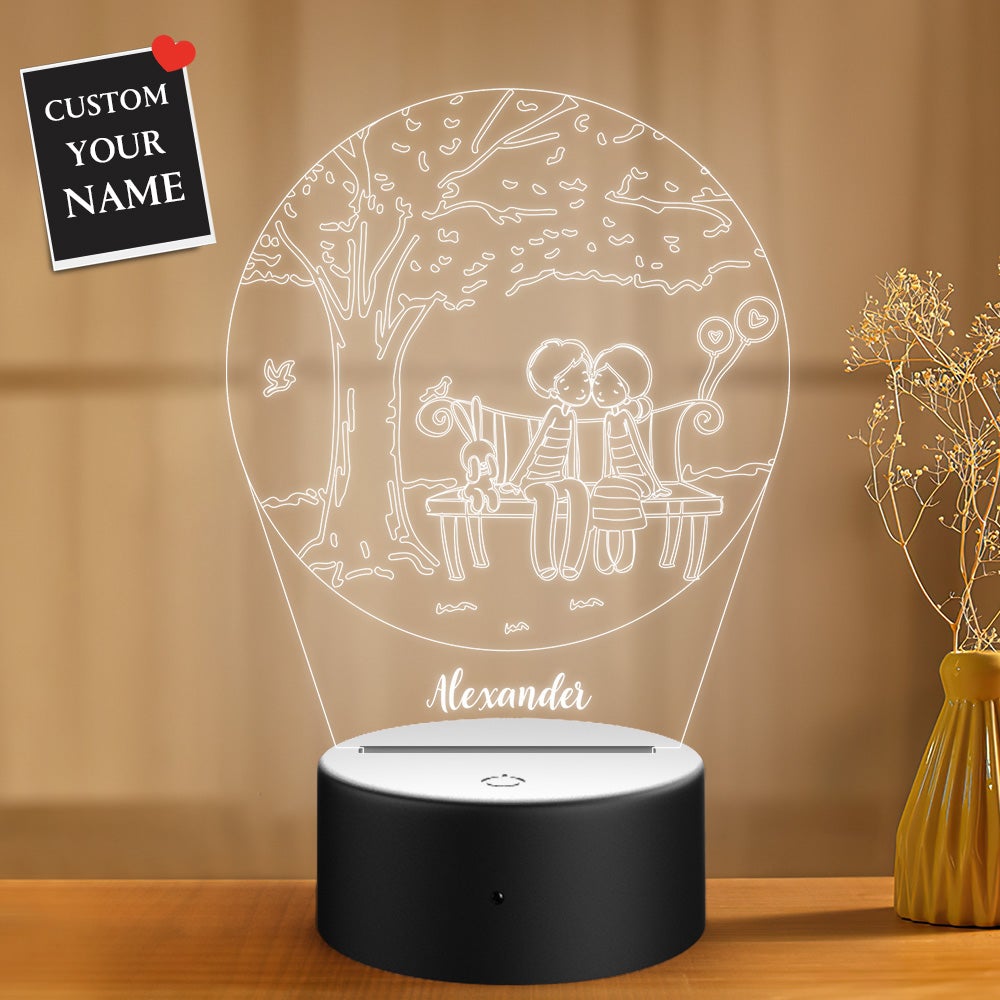 Personalized Acrylic Plaque Night Light Tree and Couple Gift for Boyfriend Girfriend Valentine's Day - soufeelau