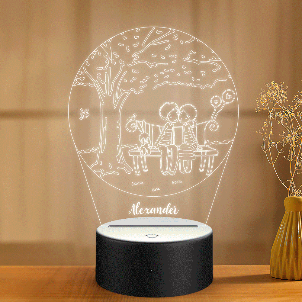 Personalized Acrylic Plaque Night Light Tree and Couple Gift for Boyfriend Girfriend Valentine's Day - soufeelau