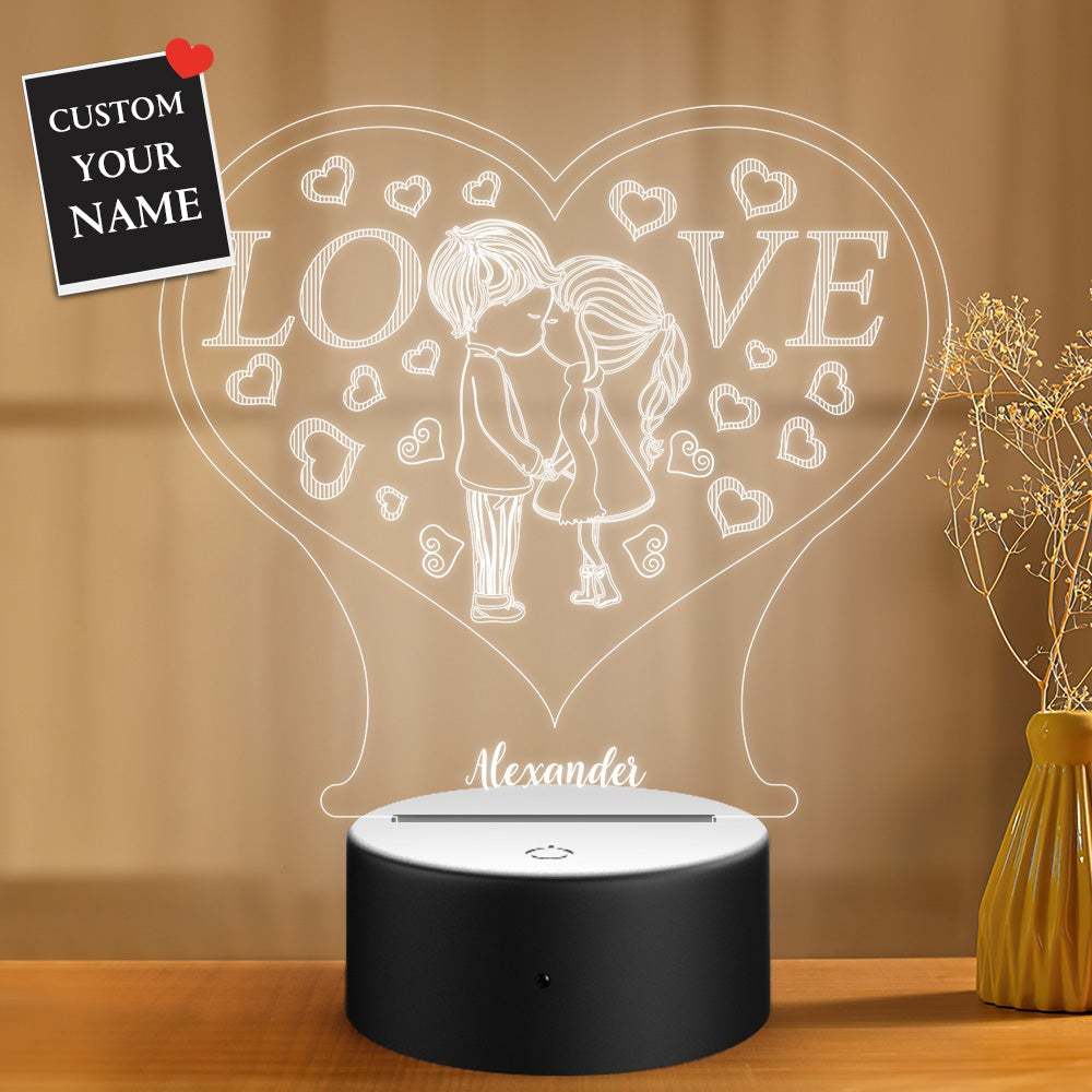 Custom Night Light with Sweetheart Gift for Boyfriend Girfriend Valentine's Day - soufeelau
