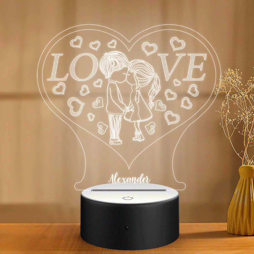 Custom Night Light with Sweetheart Gift for Boyfriend Girfriend Valentine's Day - soufeelau