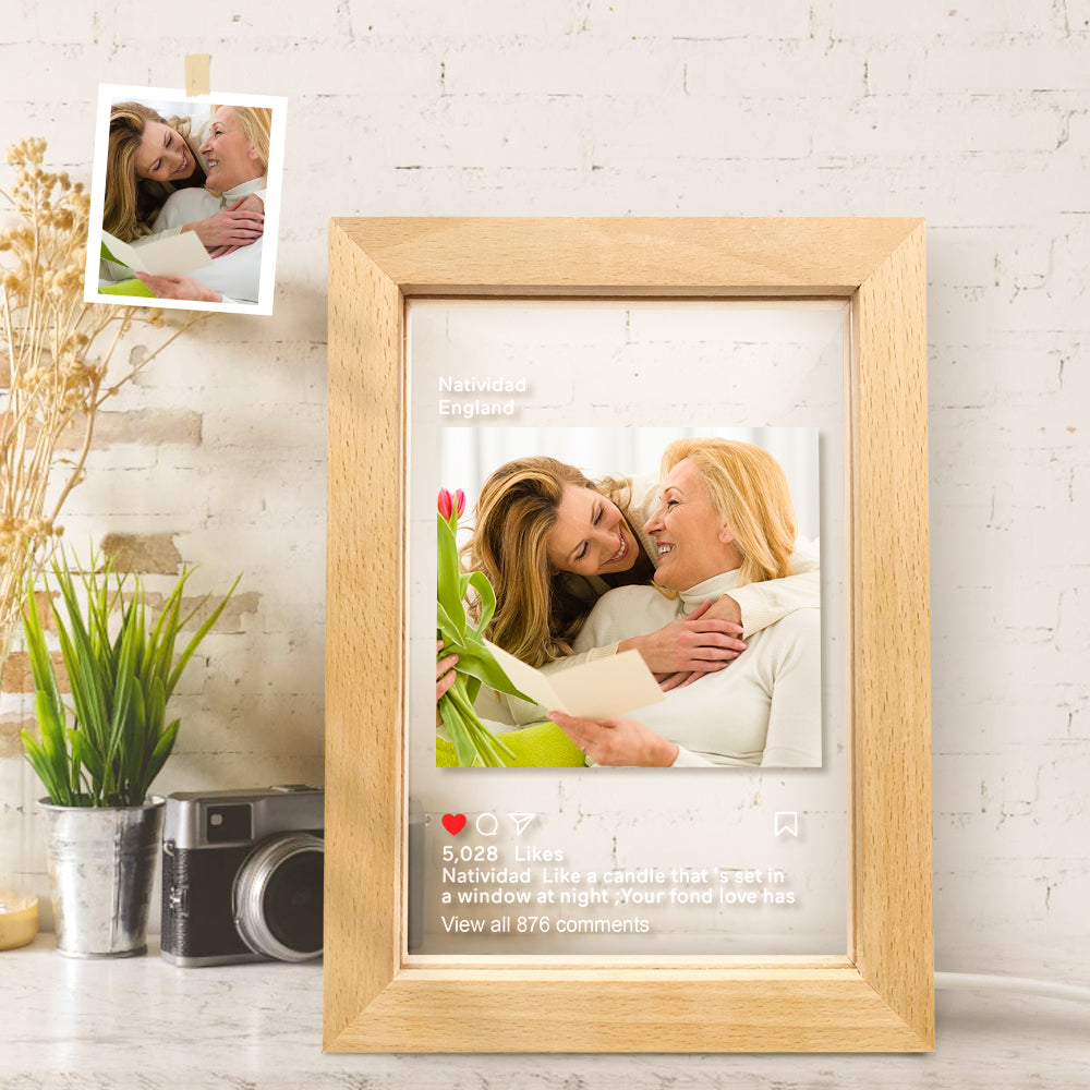 Custom Instagram Style Led Lamp Personalised Picture Frame Nignt Light Gift - soufeelau