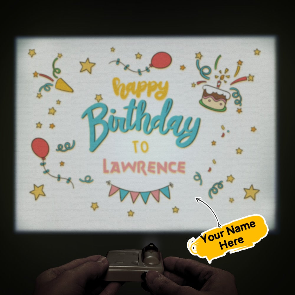 Custom Name Cartoon Happy Birthday Projector Lamp Home Party Decor Atmosphere Light Birthday Gift - soufeelau