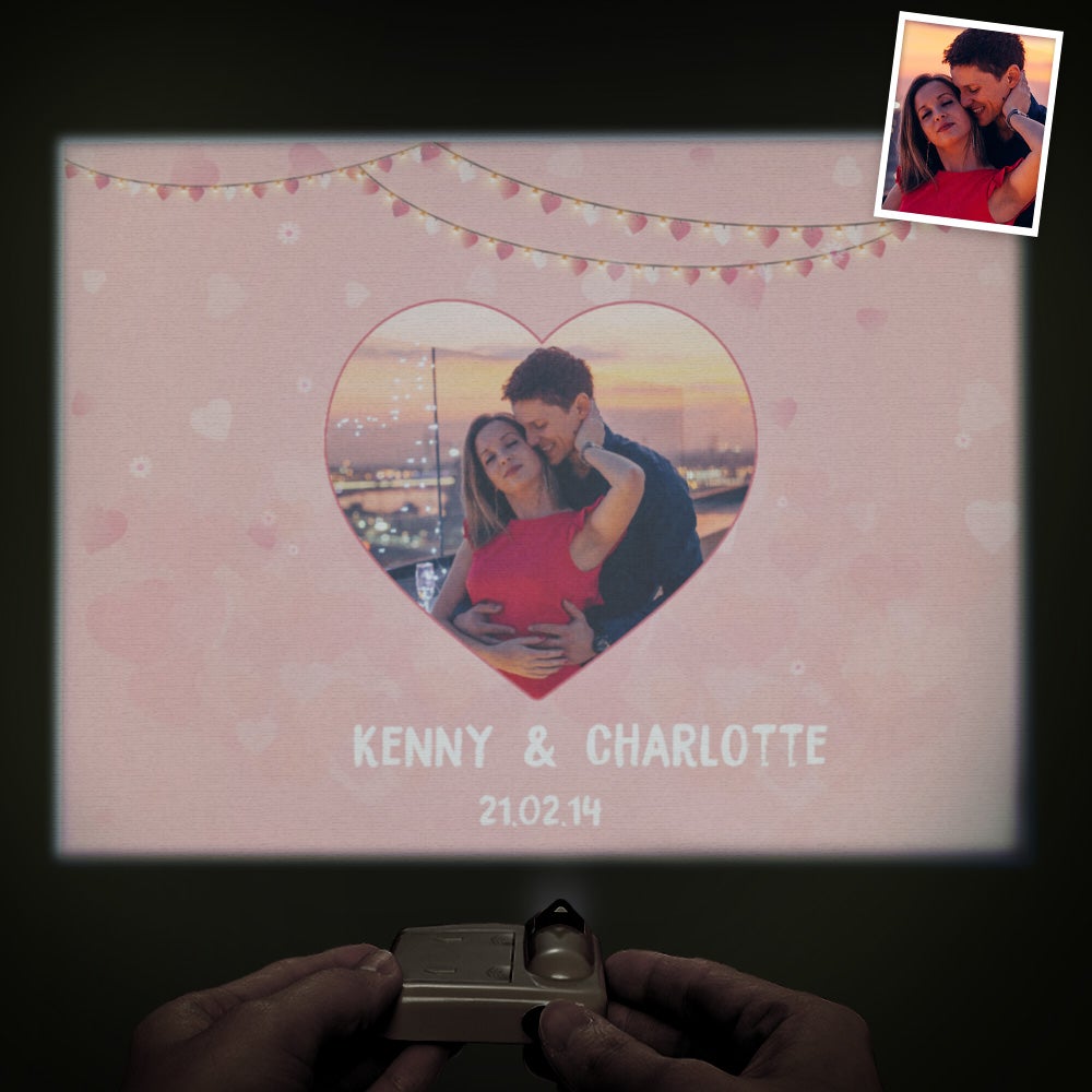 Custom Photo Projector Lamp Romantic Love Heart Home Party Decor Atmosphere Light Valentine's Day Gift - soufeelau