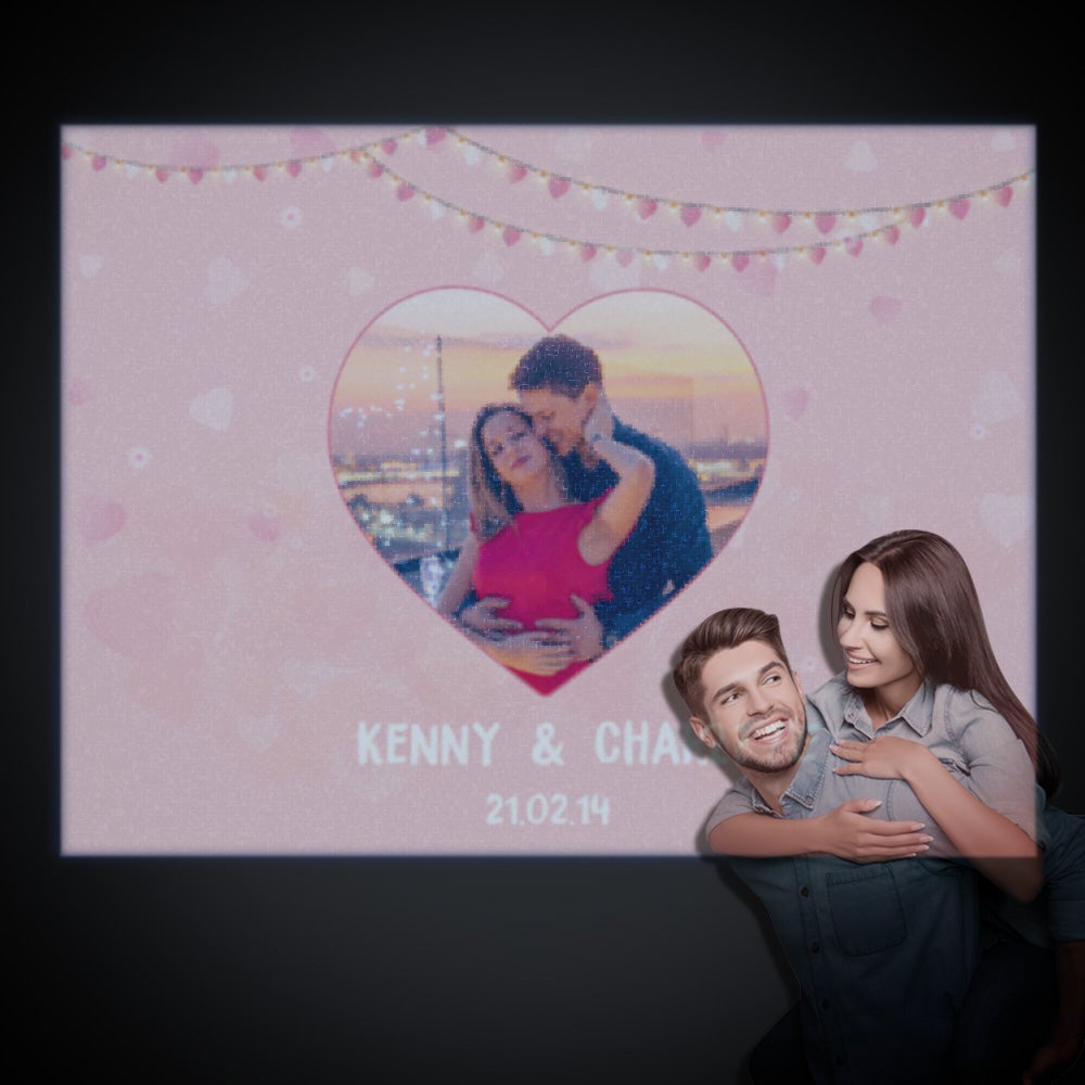 Custom Photo Projector Lamp Romantic Love Heart Home Party Decor Atmosphere Light Valentine's Day Gift - soufeelau