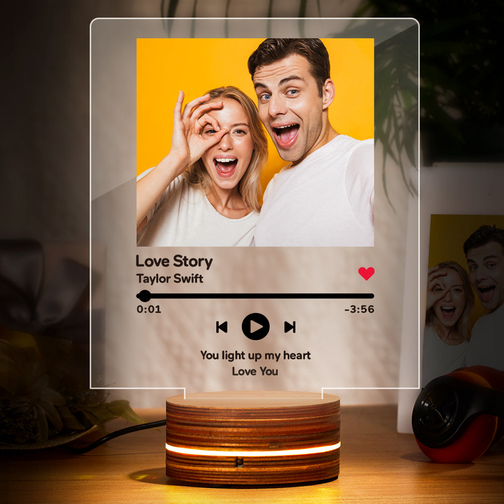 Custom Scannable Spotify Code Night Light Personalized Gift for Her - soufeelau