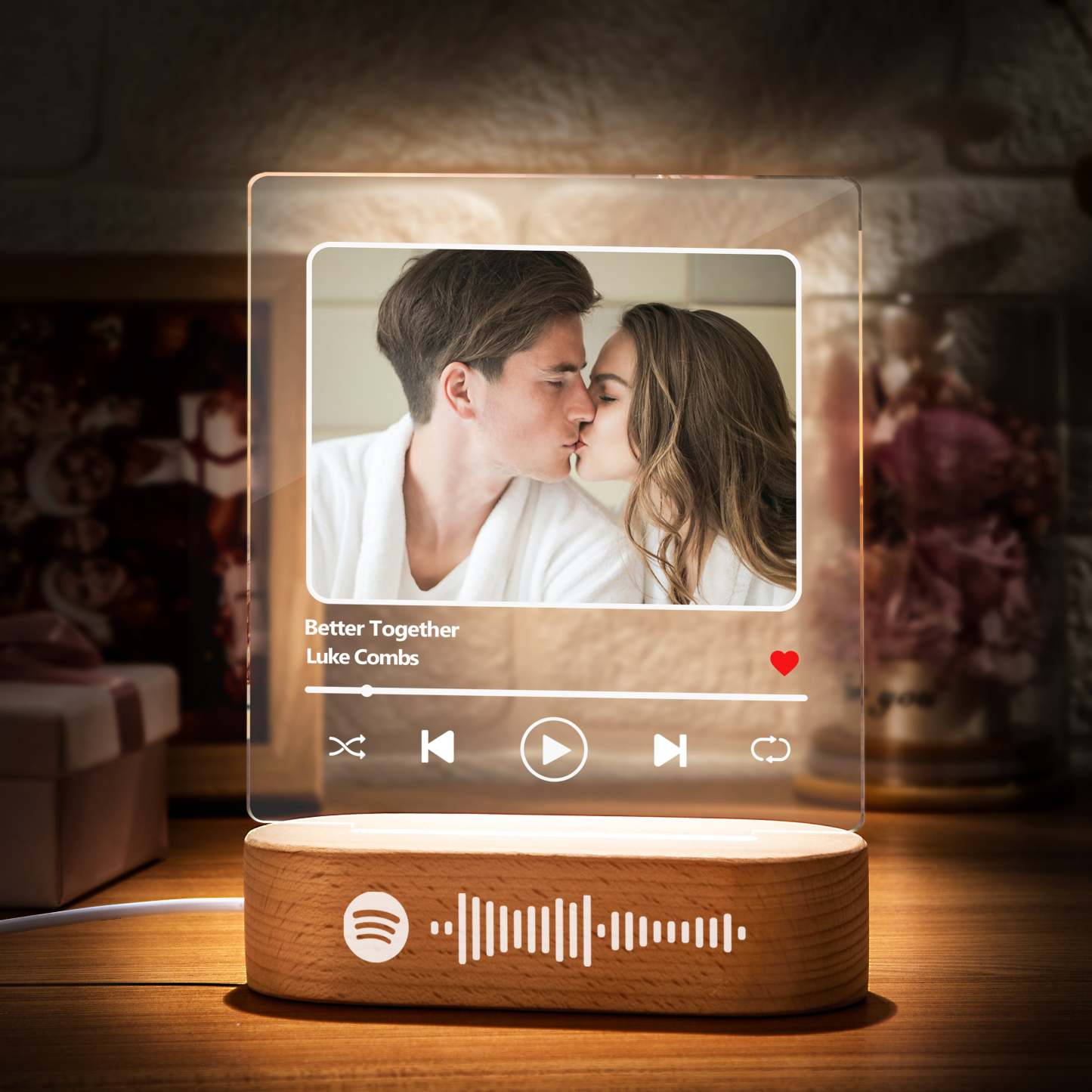 Scannable Custom Spotify Code Lamp Acrylic Music Plaque Night Light Gift for Christmas - soufeelau