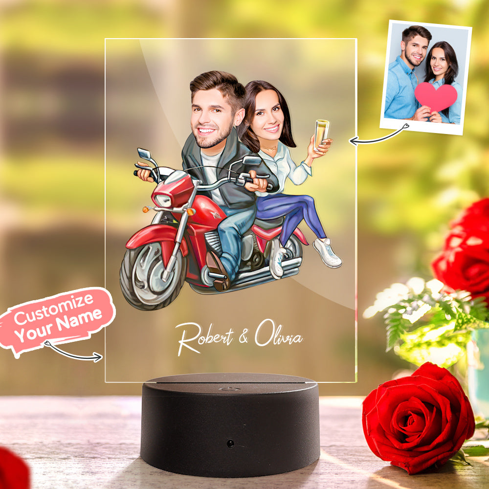 Custom Name and Photo LED Night Light Seven Colors Funny Gift for Her - soufeelau