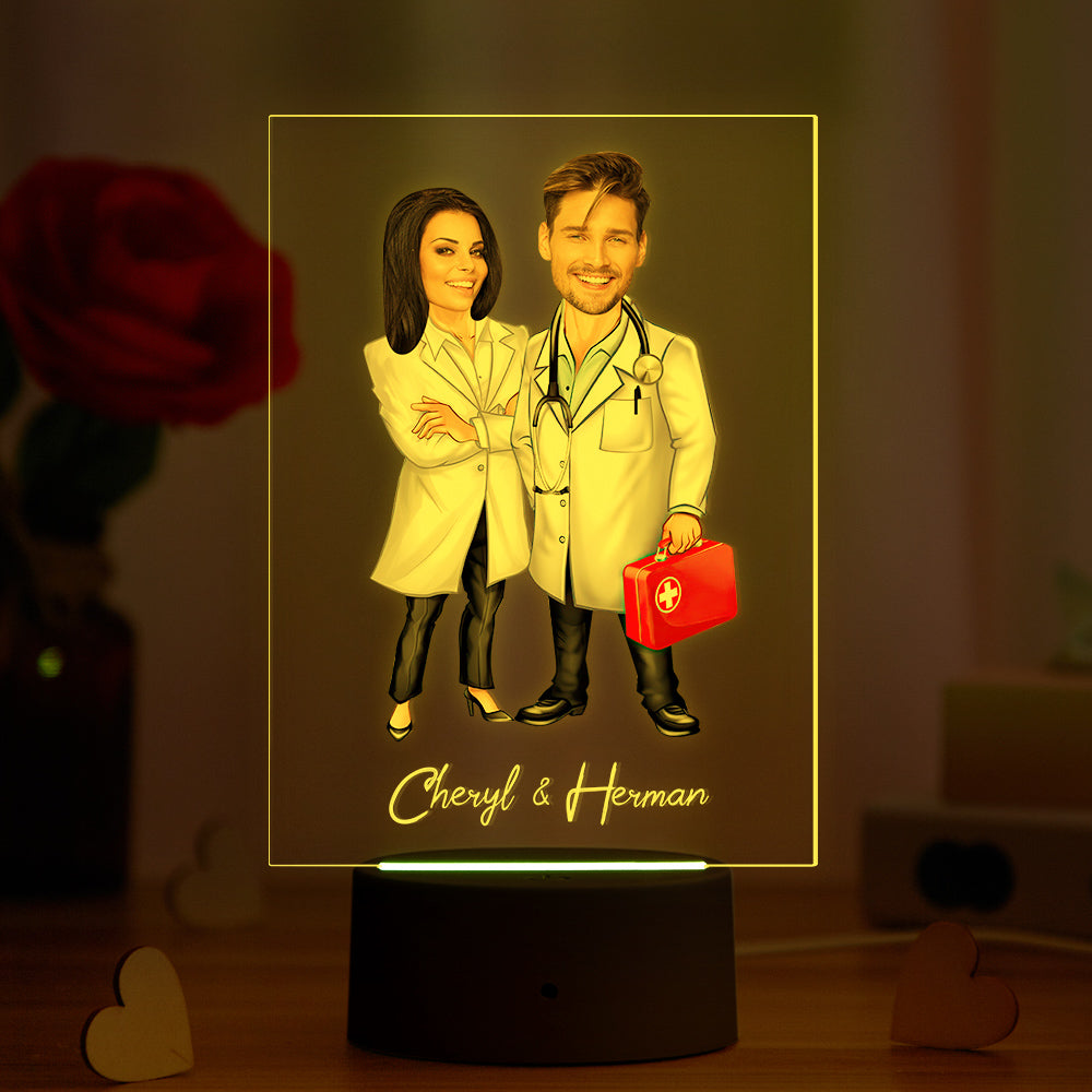 Custom Name and Photo LED Night Light Personalized Acrylic Lamp Seven Colors - soufeelau