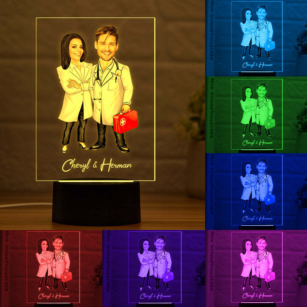 Personalized Acrylic Lamp Custom Name and Photo Night Light Seven Colors - soufeelau