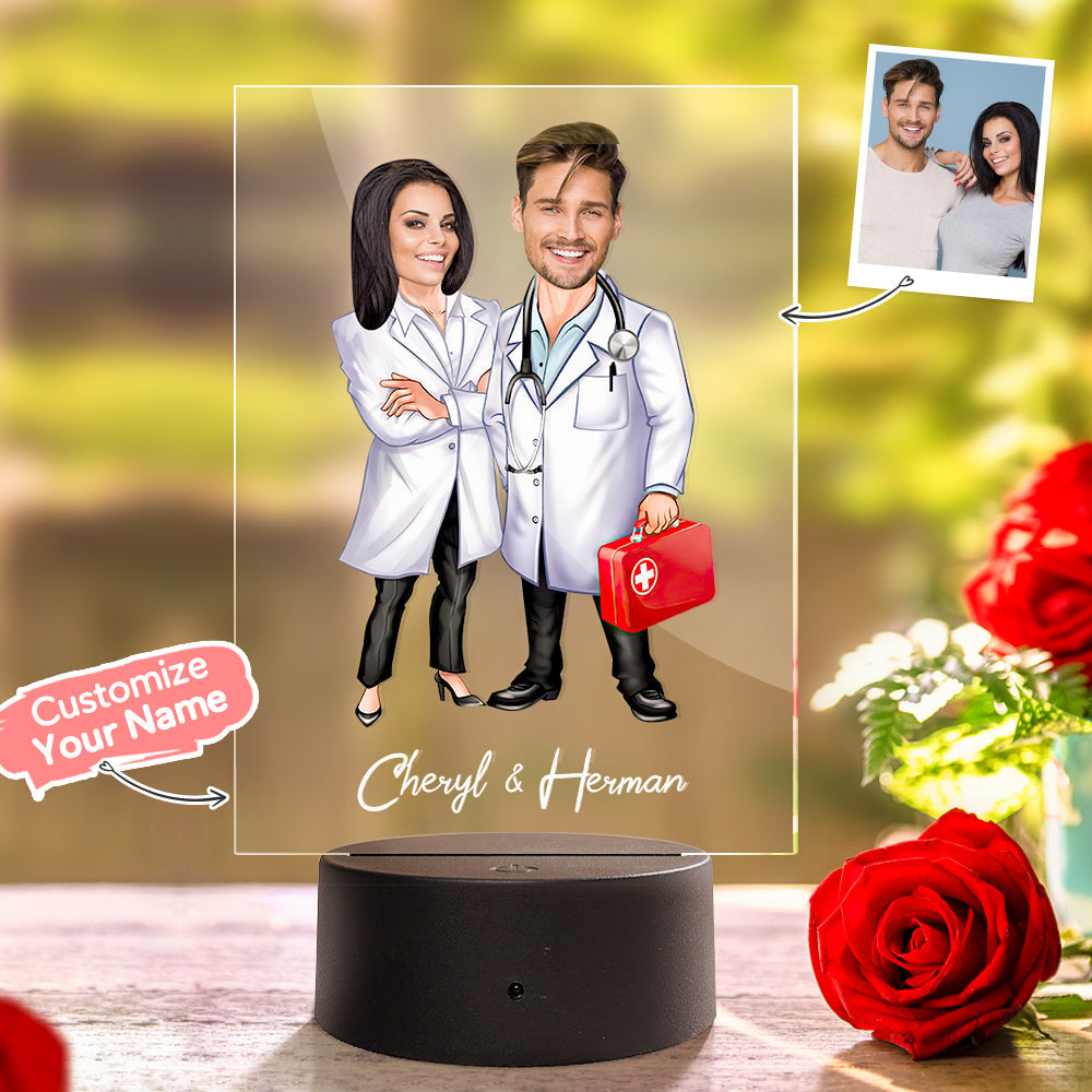 Custom Name and Photo LED Night Light Personalized Acrylic Lamp Seven Colors - soufeelau