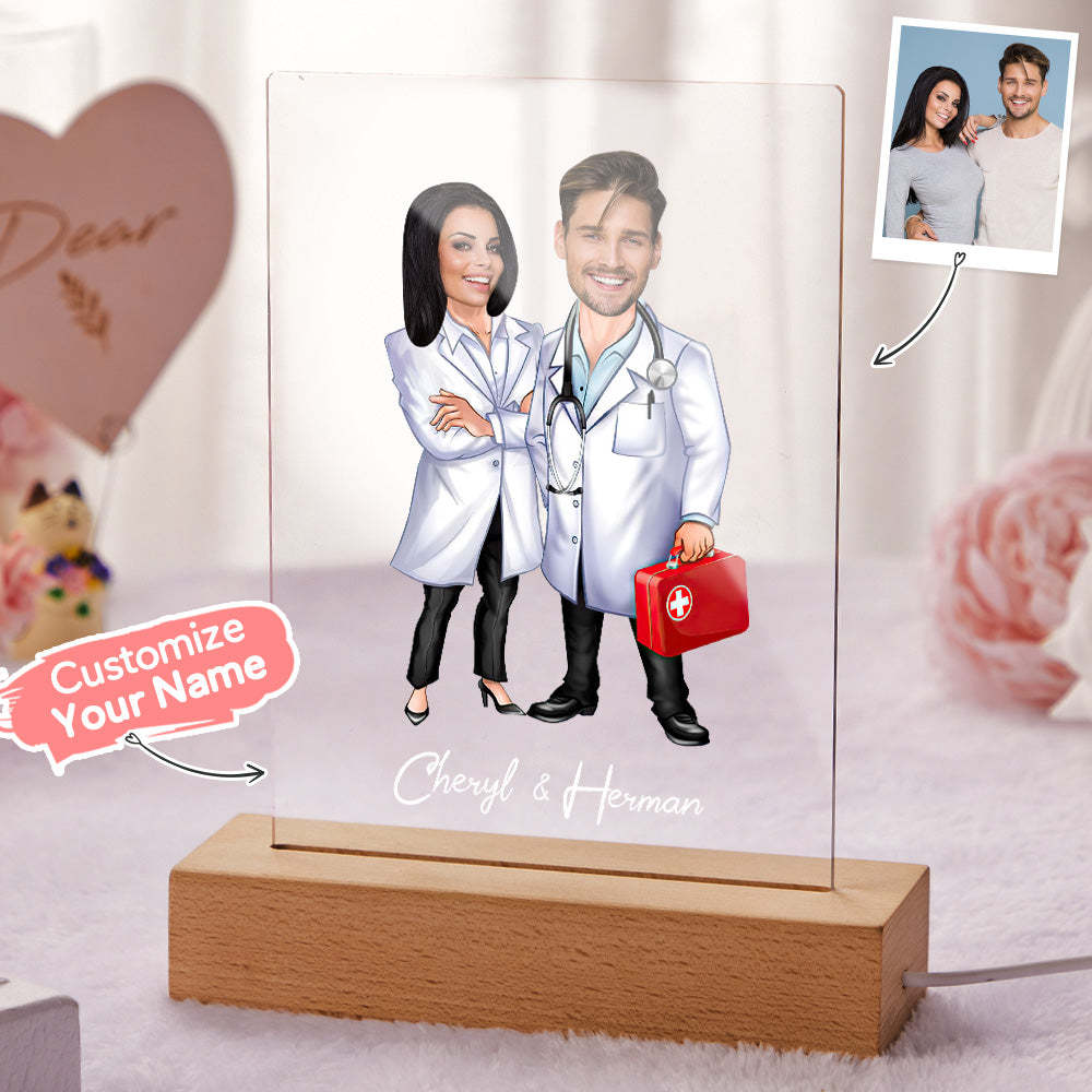 Custom Name and Photo LED Night Light Personalized Acrylic Lamp Seven Colors - soufeelau