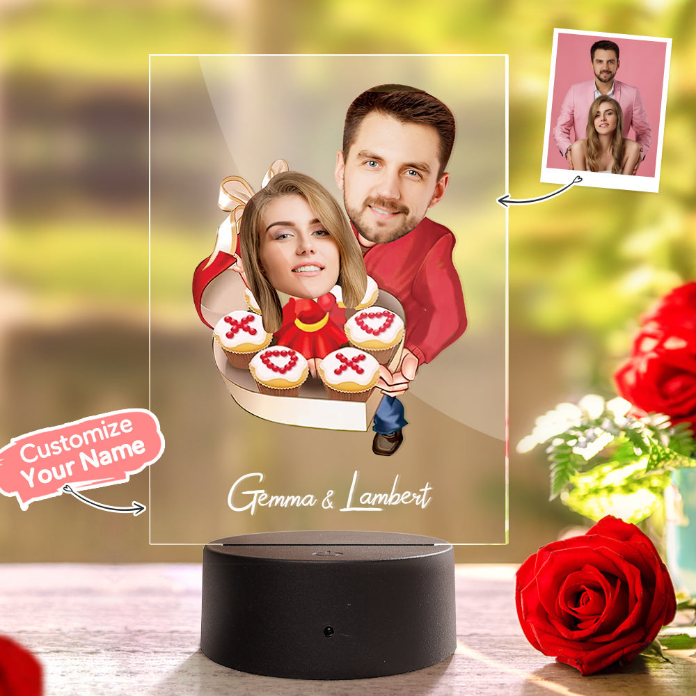 Personalized Acrylic Lamp Custom Name and Photo Seven Colors Funny Gift for Her - soufeelau
