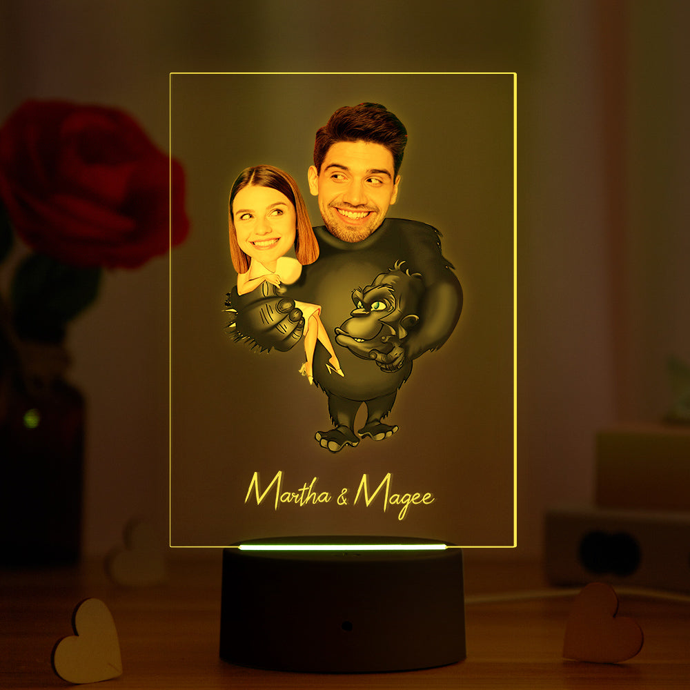 Personalized Acrylic Lamp Seven Colors Custom Name and Photo Funny Gift for Her - soufeelau