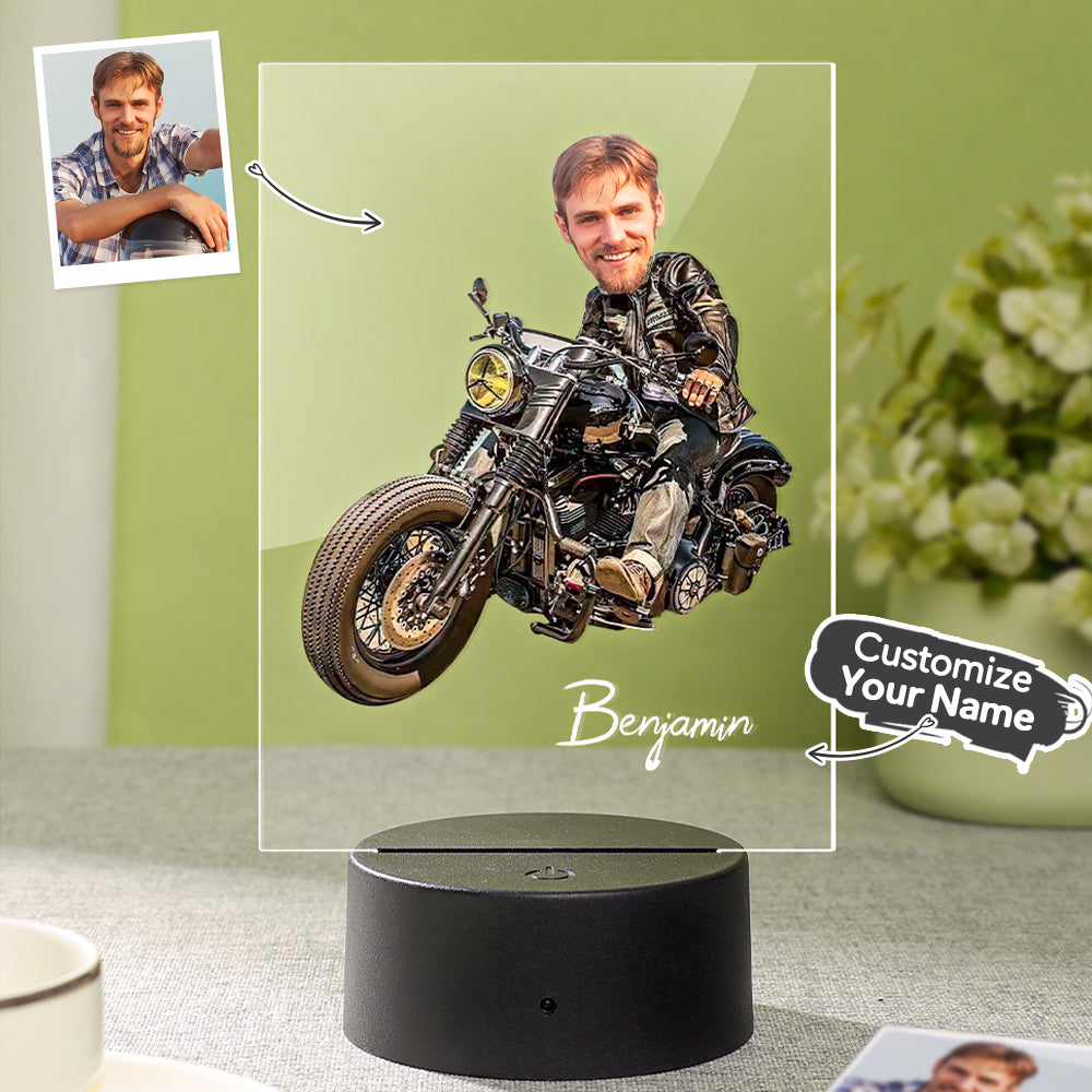 Personalized Name and Photo Acrylic Led Lamp Seven Colors Funny Gift for Him - soufeelau