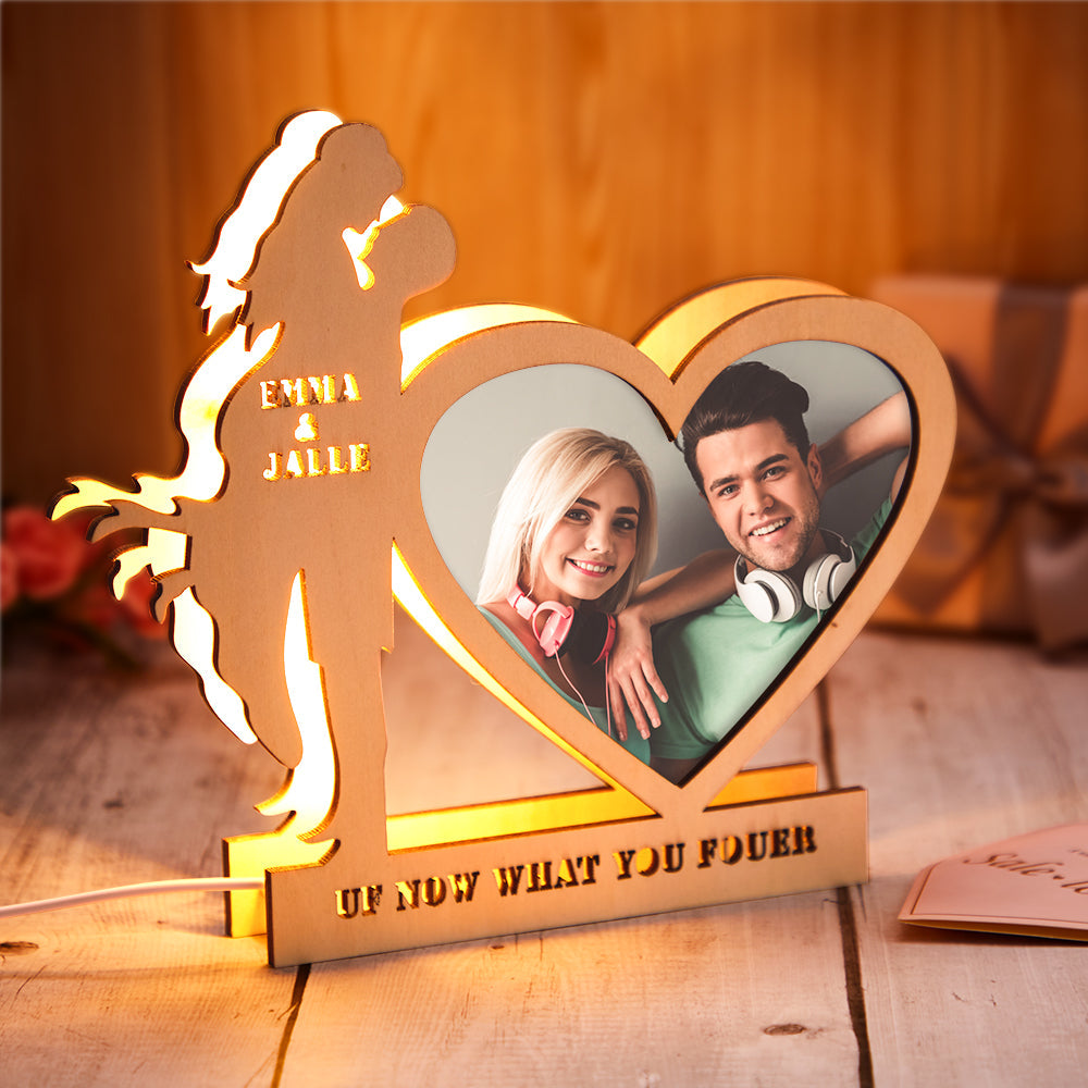 Custom Couple Heart-shaped Photo Light Personalized Name Night Lamp for Valentine's Day and Anniversary - soufeelau