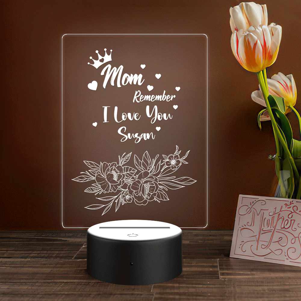 Custom Your Name Acrylic Lamp Gift for Mom - soufeelau