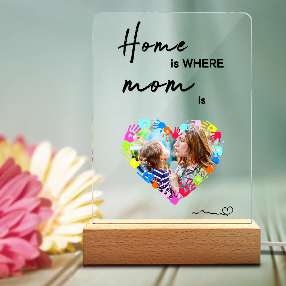 Custom Photo Handprint Lamp Gift for Mom - soufeelau