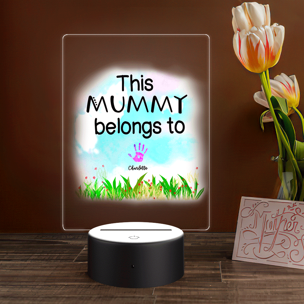 Personalized Name Night Light Handprint Lamp Gift for Mother - soufeelau