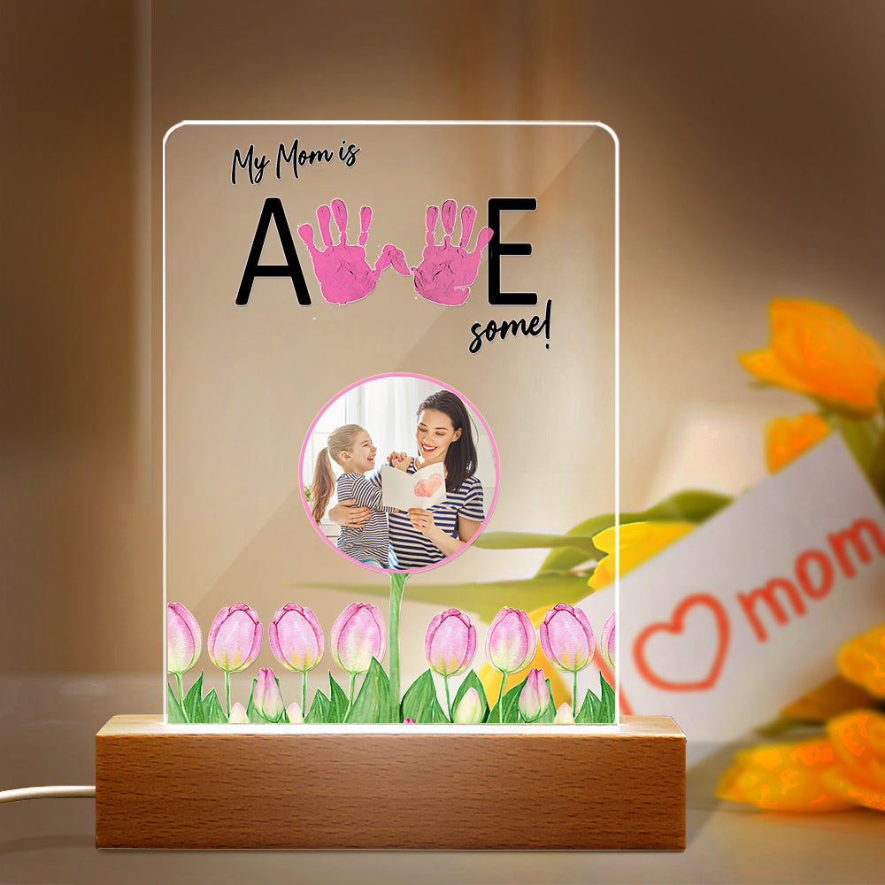 Personalized Photo Handprint Night Light Mother's Day Gift - soufeelau