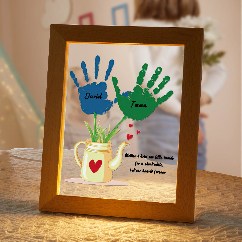 Personalized Name Night Light Handprint Lamp Gift for Mum Plastic Base - soufeelau