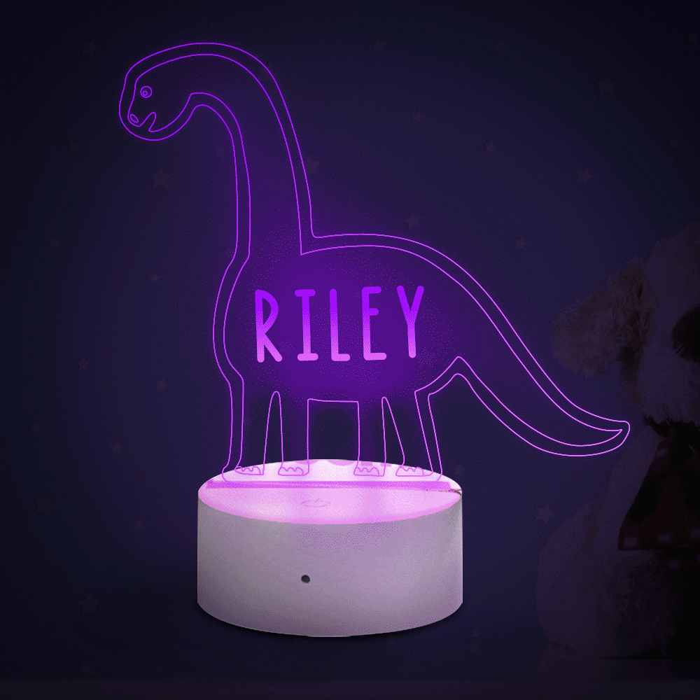Christmas Gifts Personalized Triceratops Dinosaur Lamp With Custom Name Night Light Kid's Bedroom Decor Children's Night Light