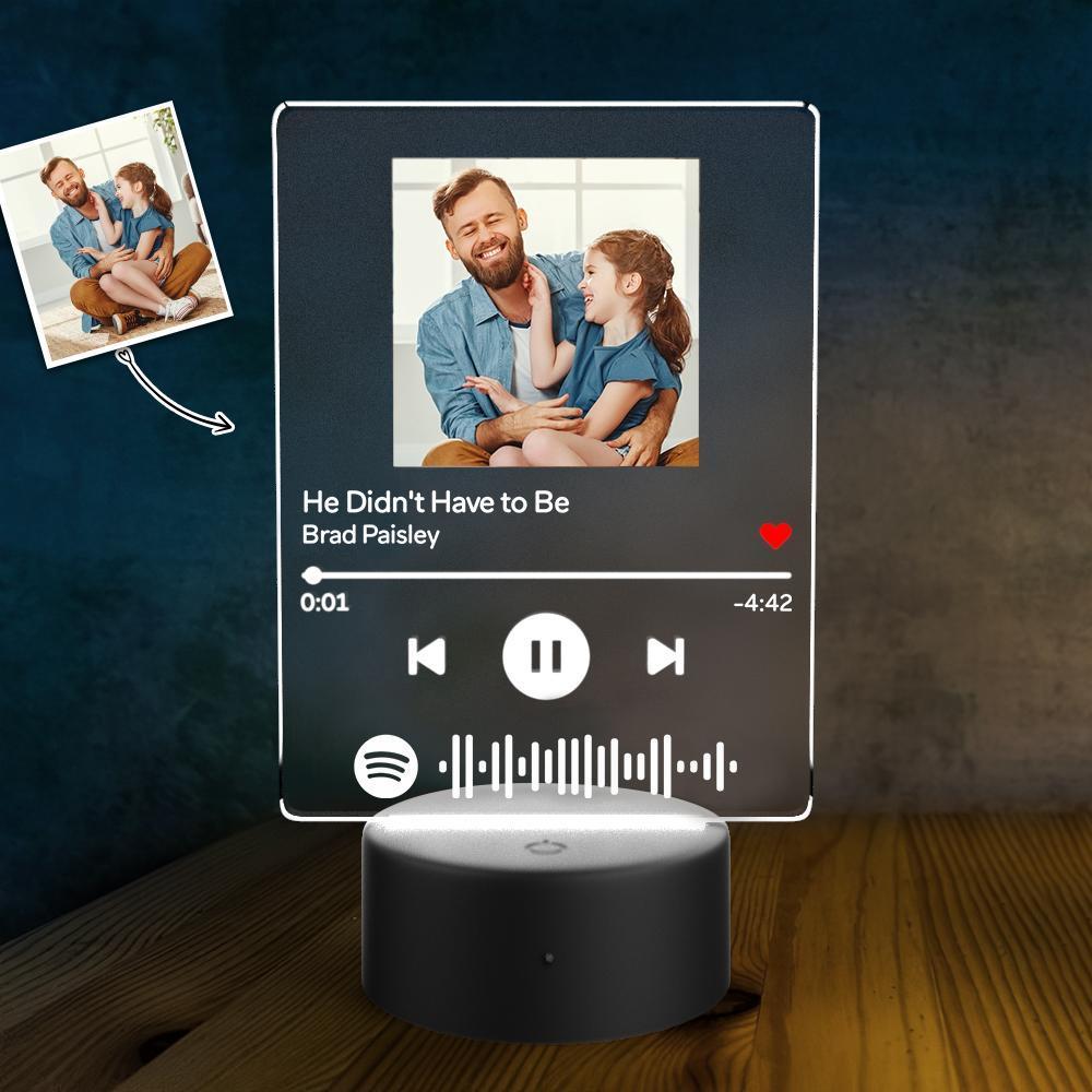 Father's Day Gift Spotify Led Light Lamp Custom Night Light Music Song Plaque 7 Colors