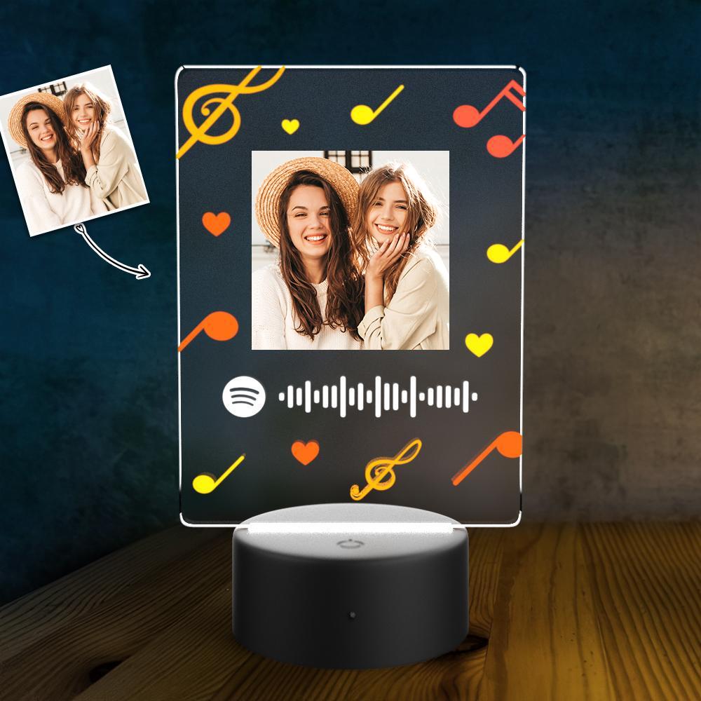 Custom Spotify Led Lamp Custom Photo Night Light For Friends Music Song Plaque 7 Colors