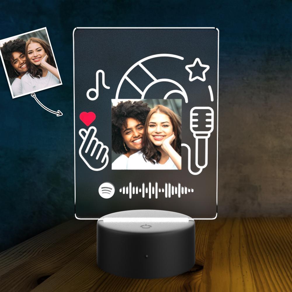Custom Spotify Acrylic Song Poster Led Light Valentines Day Gift