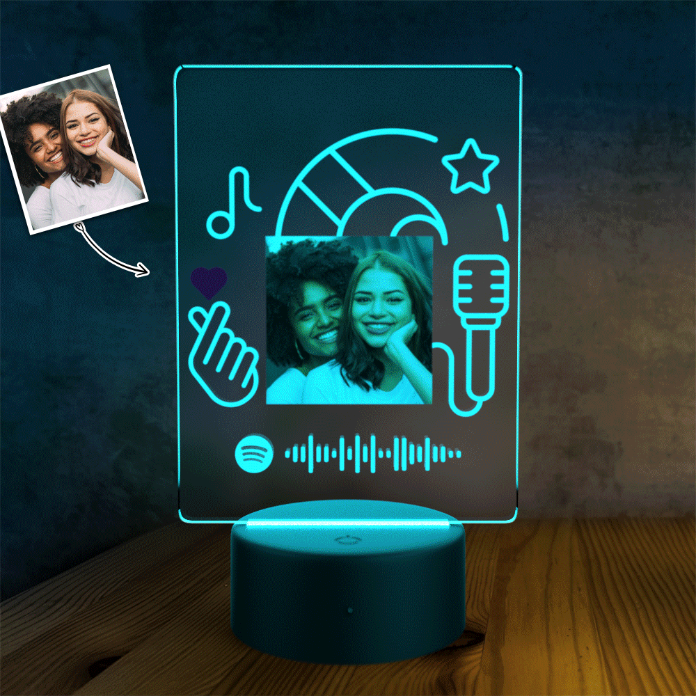 Custom Spotify Acrylic Song Poster Led Light Valentines Day Gift