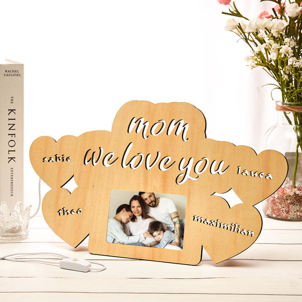 Custom Photo Engraved Lamp Photo Frame Night Light Mother's Day Gift for Her - soufeelau