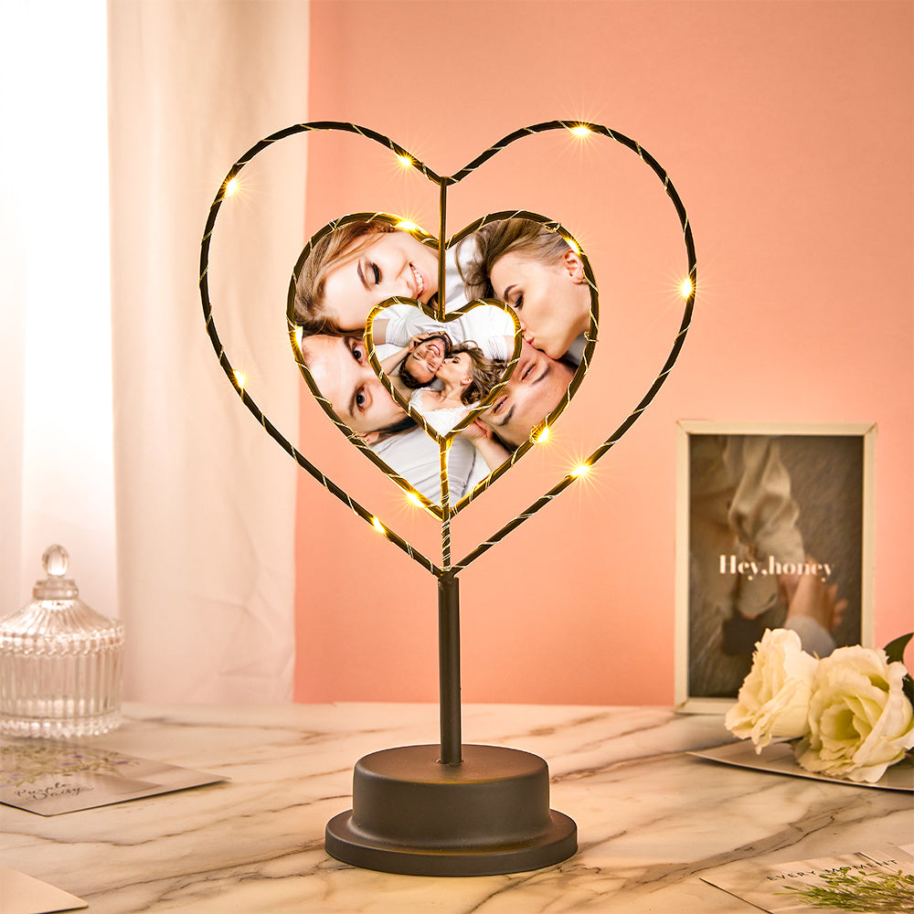 Custom Photo Lamp Love LED Night Light Personalized Heart-shaped Lamp Gift for Lover - soufeelau
