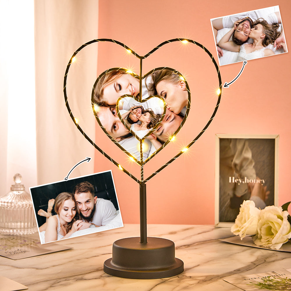 Custom Photo Lamp Love LED Night Light Personalized Heart-shaped Lamp Gift for Lover - soufeelau