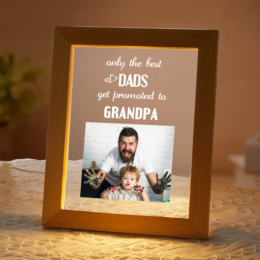 Father's Day Gift Custom Name Night Light Only the Best Dads Get Promoted to Grandpa - soufeelau