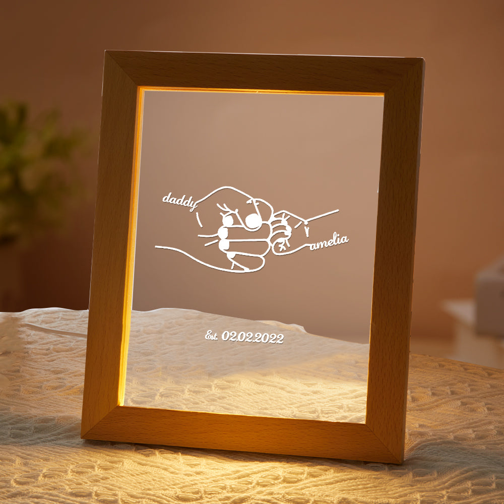 Custom Name and Date Father's Day Gift Night Light for Dad - soufeelau