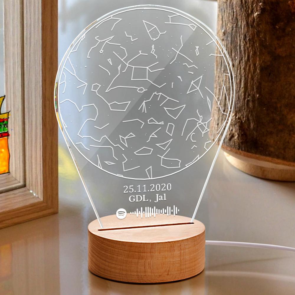 Scannable Spotify Star Map Night Light Sky Lamp Creative Music Gift for Couple - soufeelau
